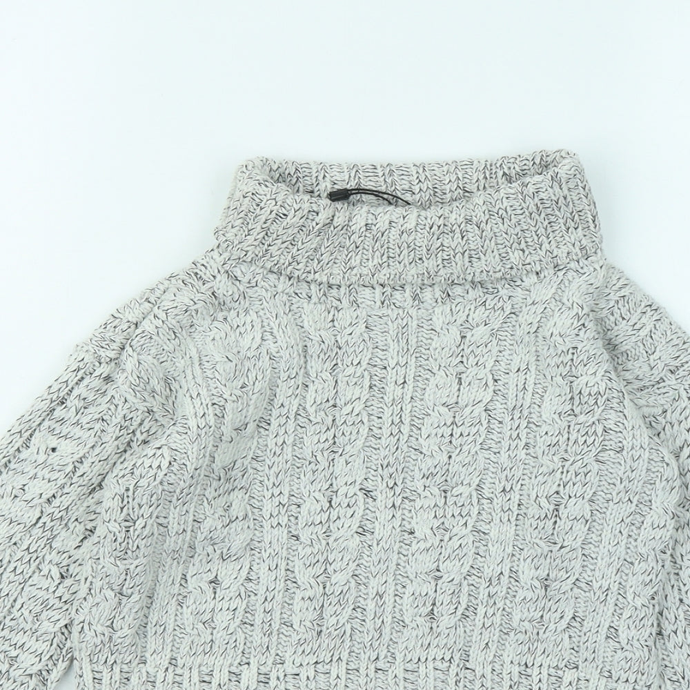 Boohoo Womens White Roll Neck Acrylic Pullover Jumper Size S - Cropped