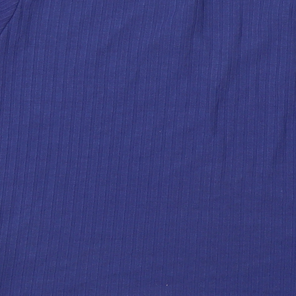 Primark Womens Purple Polyester Basic T-Shirt Size 12 V-Neck - Ribbed