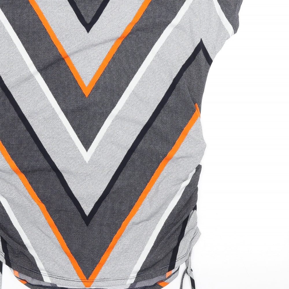 Principles Womens Multicoloured Geometric Polyester Basic T-Shirt Size 18 Scoop Neck - Ruched sides