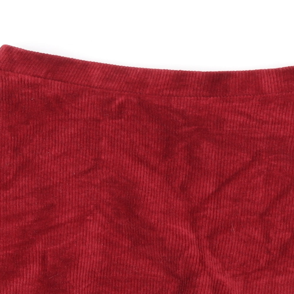 FOREVER 21 Womens Red Cotton Skater Skirt Size S