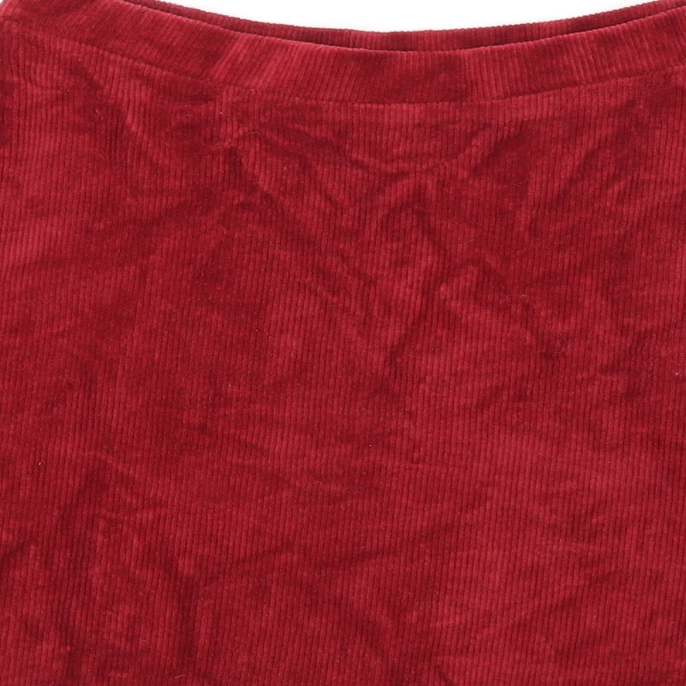 FOREVER 21 Womens Red Cotton Skater Skirt Size S