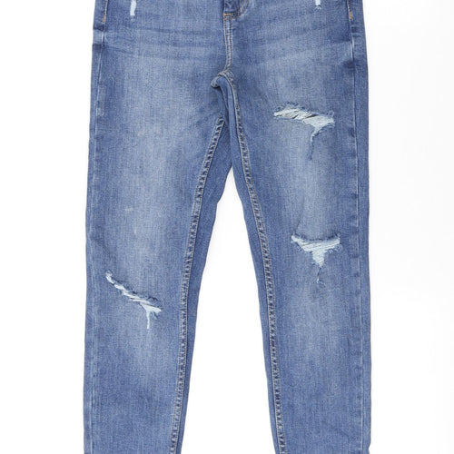 Denim & Co. Womens Blue Cotton Skinny Jeans Size 6 L27 in Regular Button