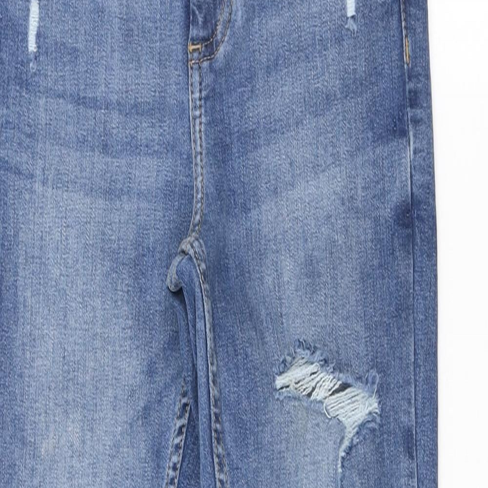 Denim & Co. Womens Blue Cotton Skinny Jeans Size 6 L27 in Regular Button