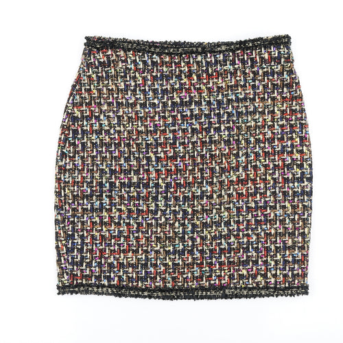 Savida Womens Multicoloured Polyester Straight & Pencil Skirt Size S Zip