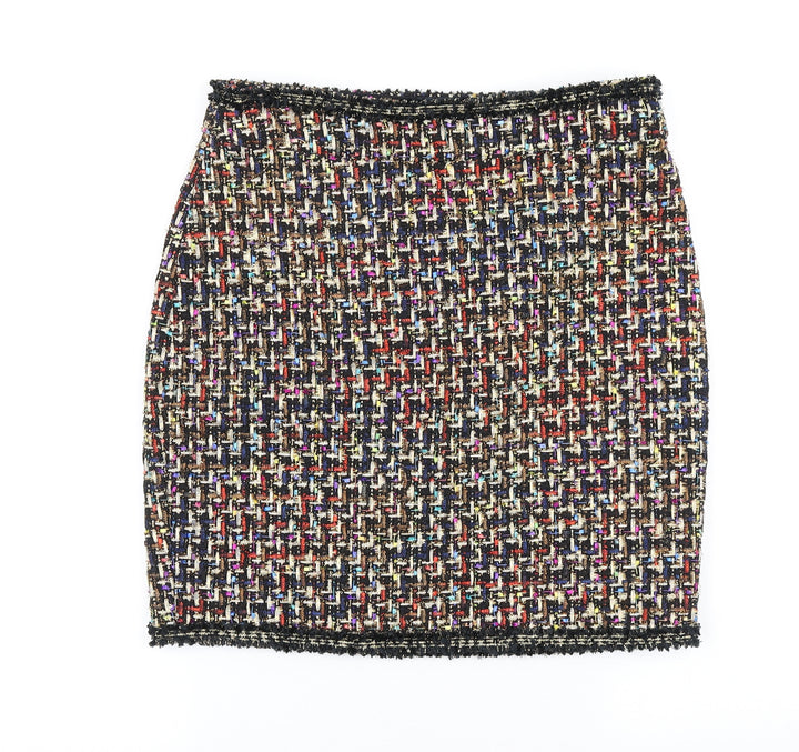Savida Womens Multicoloured Polyester Straight & Pencil Skirt Size S Zip