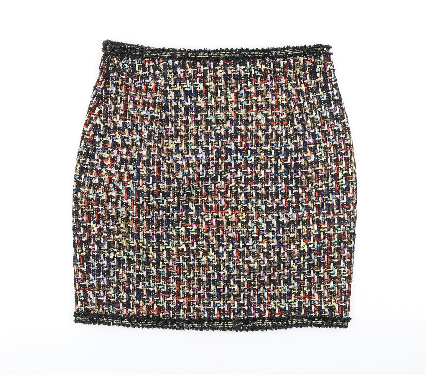 Savida Womens Multicoloured Polyester Straight & Pencil Skirt Size S Zip