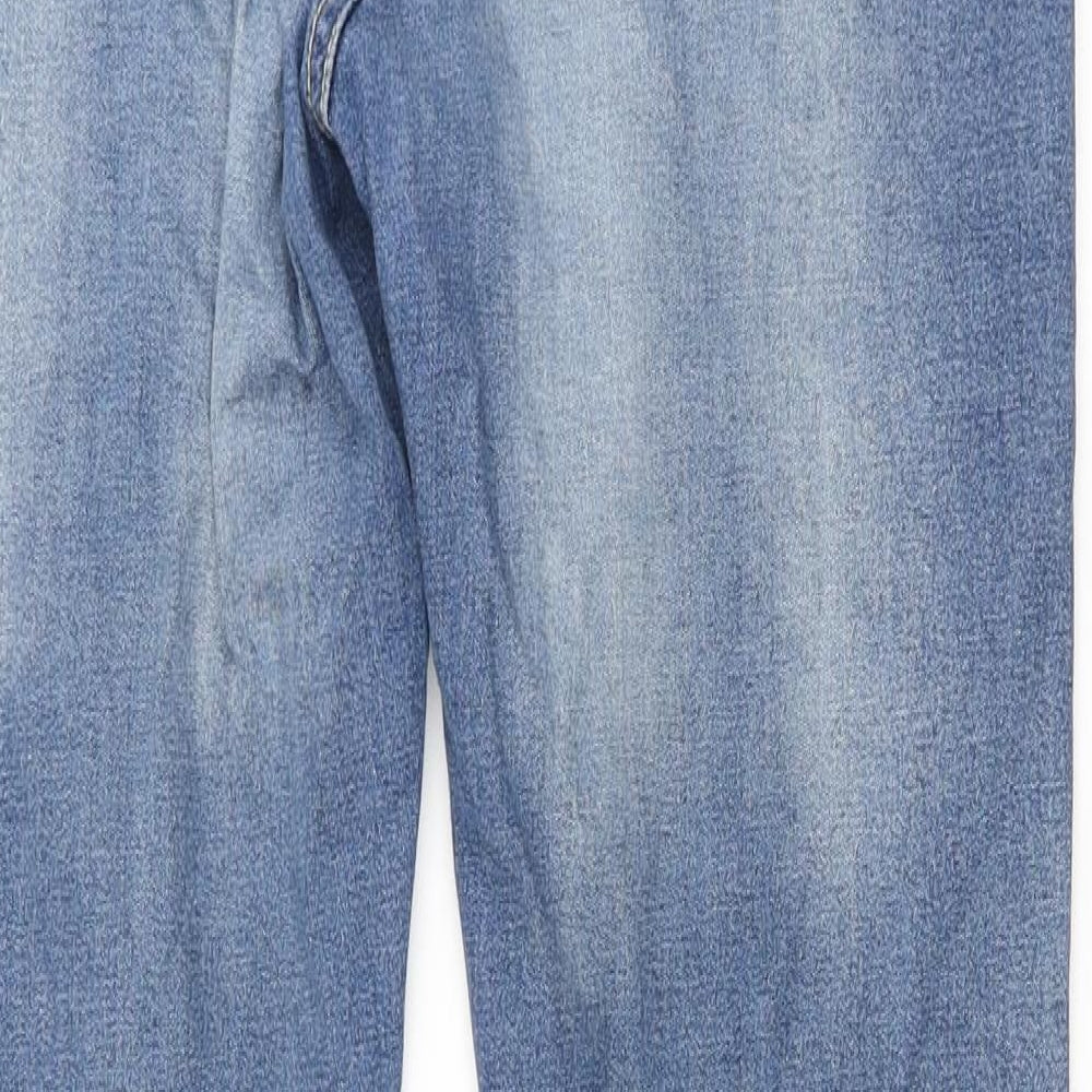 Dunnes Stores Womens Blue Cotton Skinny Jeans Size 14 L29 in Regular Button