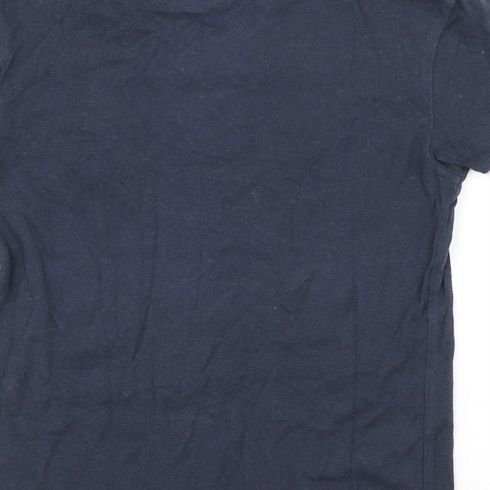 Jack Wills Womens Blue Cotton Basic T-Shirt Size 4 Crew Neck