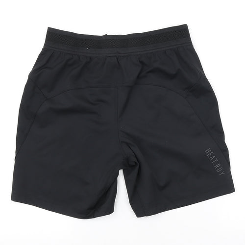 adidas Boys Black Polyester Sweat Shorts Size 13-14 Years Regular Drawstring