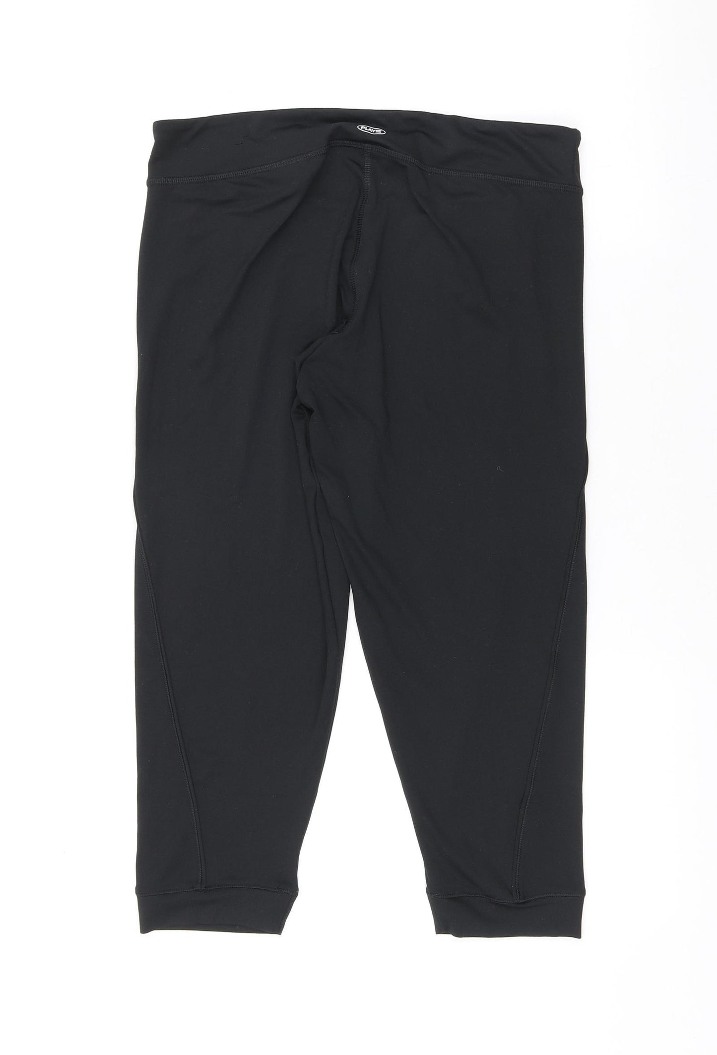 Reebok Womens Black Polyester Cropped Leggings Size M L20 in Regular Pullover