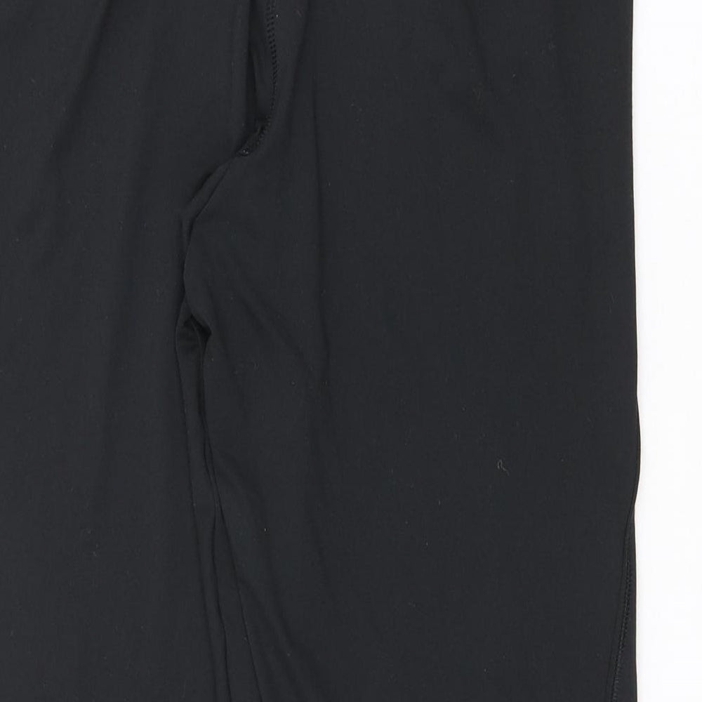 Reebok Womens Black Polyester Cropped Leggings Size M L20 in Regular Pullover