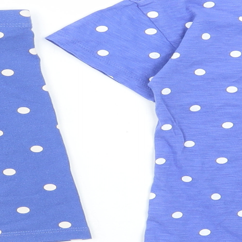 F&F Girls Blue Spotted Cotton Shorts Outfit/Set Size 5-6 Years Pullover