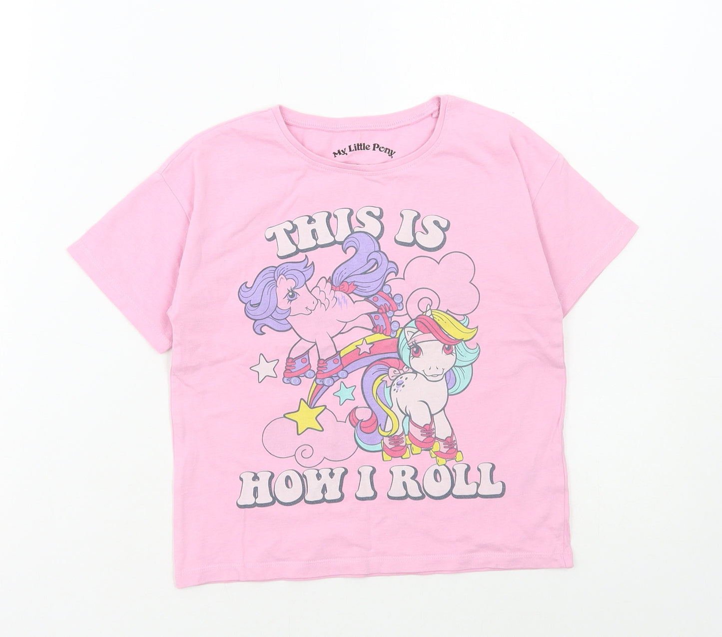 NEXT Girls Pink Cotton Basic T-Shirt Size 5-6 Years Round Neck Pullover - My Little Pony