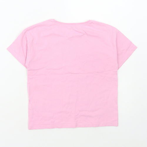 NEXT Girls Pink Cotton Basic T-Shirt Size 5-6 Years Round Neck Pullover - My Little Pony