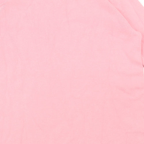 Oasis Womens Pink Round Neck Cotton Pullover Jumper Size XS