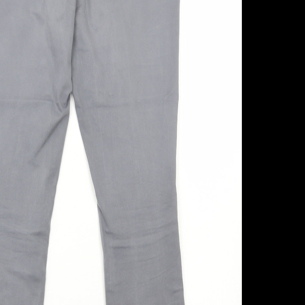 White Stuff Womens Grey Cotton Straight Jeans Size 14 L28 in Regular Zip