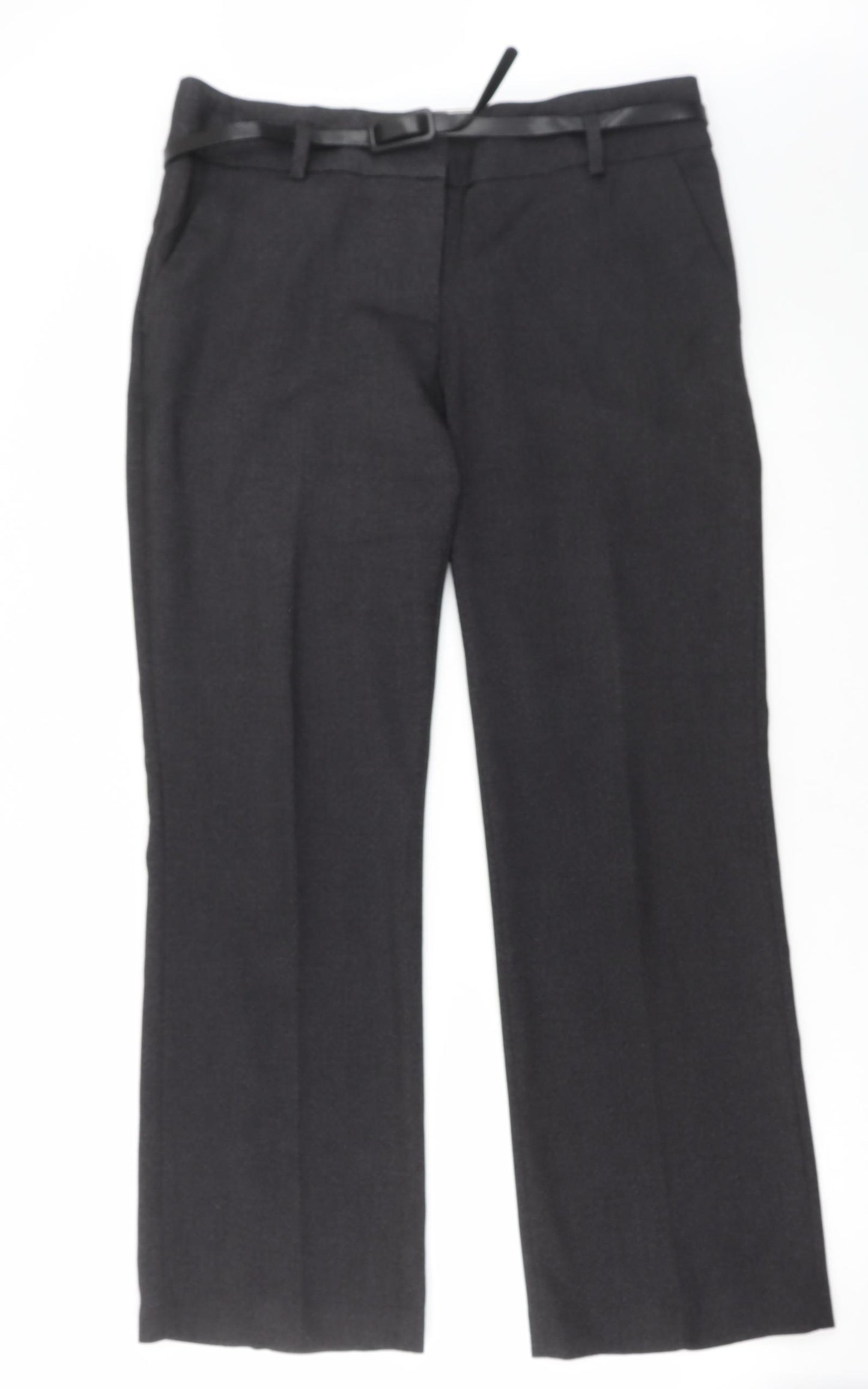 NEXT Womens Grey Polyester Trousers Size 14 L30 in Regular Zip
