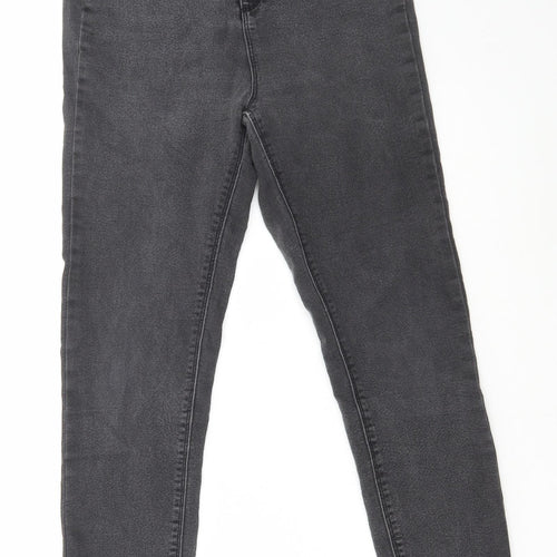 Dorothy Perkins Womens Grey Cotton Skinny Jeans Size 12 L27 in Regular Zip