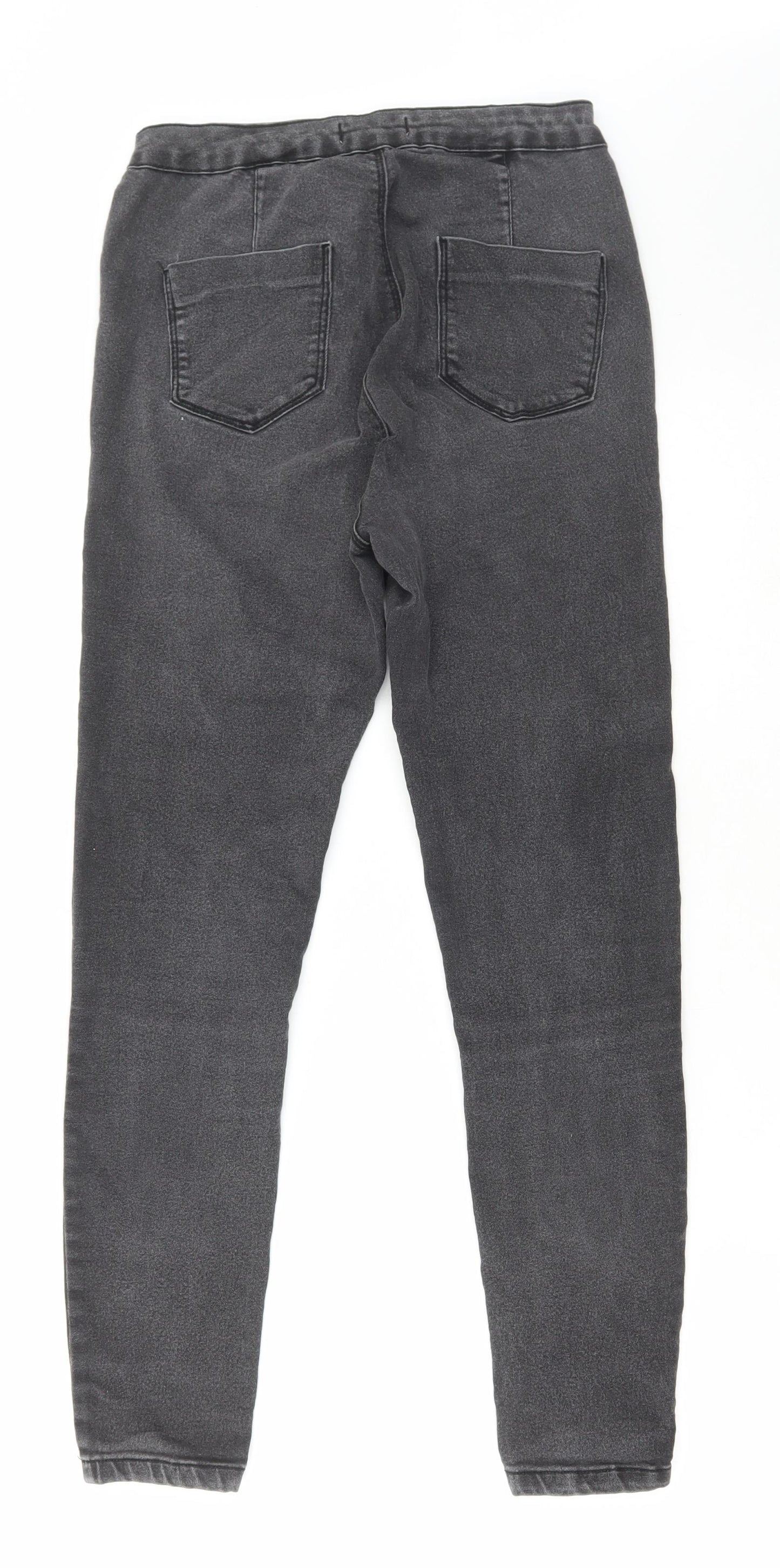 Dorothy Perkins Womens Grey Cotton Skinny Jeans Size 12 L27 in Regular Zip