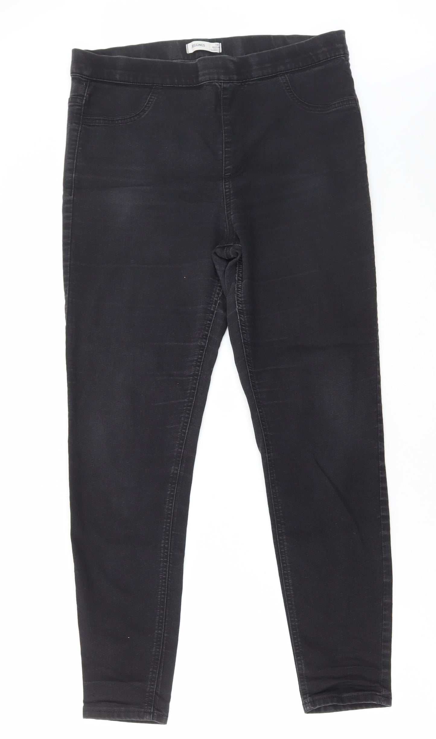 Marks and Spencer Womens Black Cotton Jegging Jeans Size 14 L27 in Regular