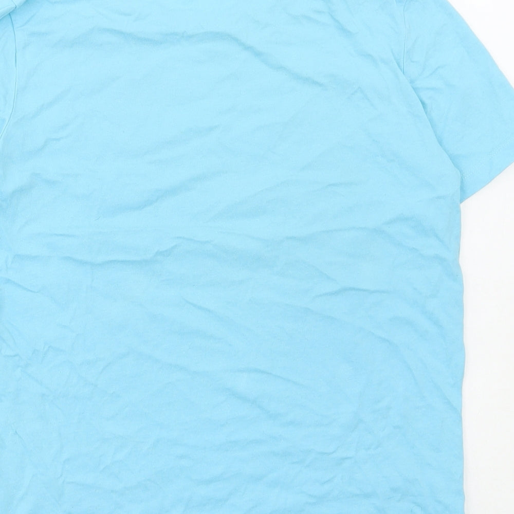 Calvin Klein Womens Blue Cotton Basic T-Shirt Size 14 Round Neck