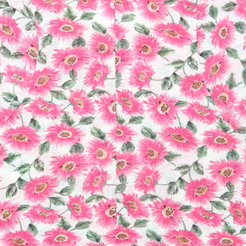 Atmosphere Womens Pink Floral Viscose Basic T-Shirt Size 10 Round Neck