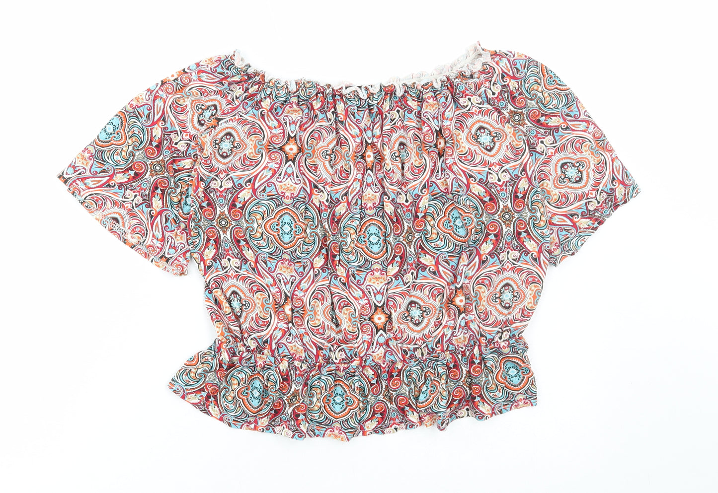 Chemistry Womens Multicoloured Paisley Viscose Basic Blouse Size 14 Off the Shoulder