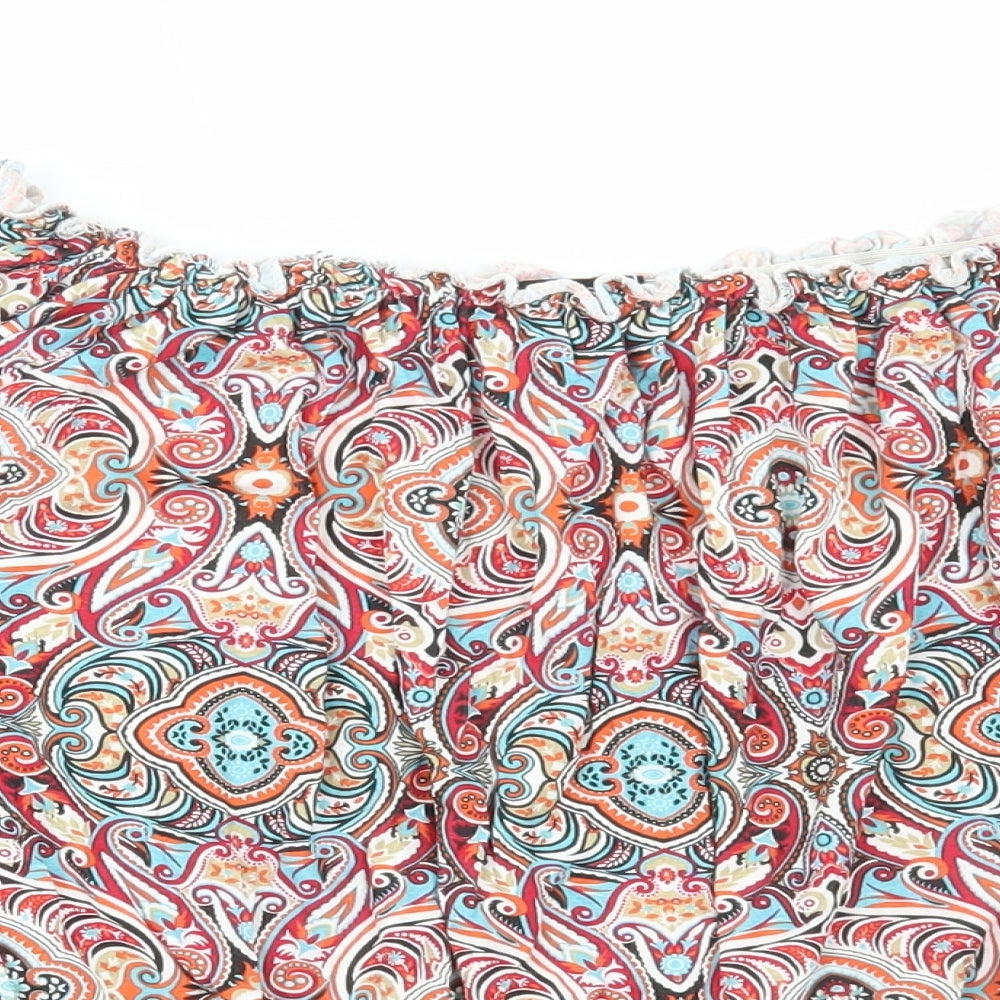 Chemistry Womens Multicoloured Paisley Viscose Basic Blouse Size 14 Off the Shoulder