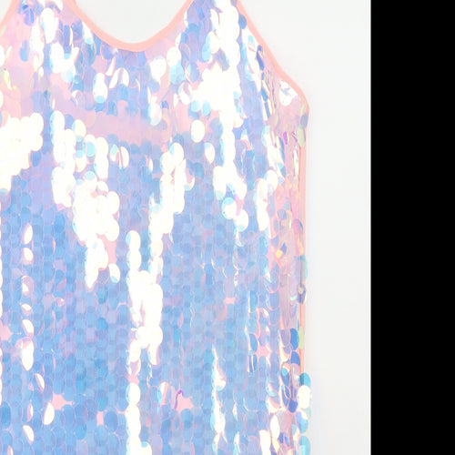 PRETTYLITTLETHING Womens Pink Polyester A-Line Size 10 Scoop Neck Pullover