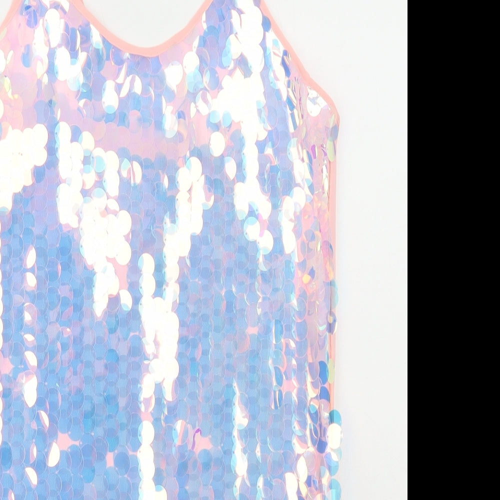 PRETTYLITTLETHING Womens Pink Polyester A-Line Size 10 Scoop Neck Pullover