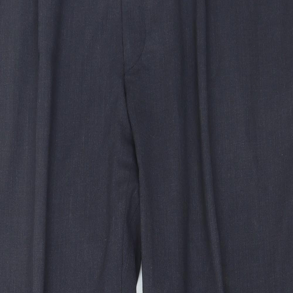 Heineke & Klaproth Mens Grey Polyester Trousers Size 44 in L30 in Regular Button