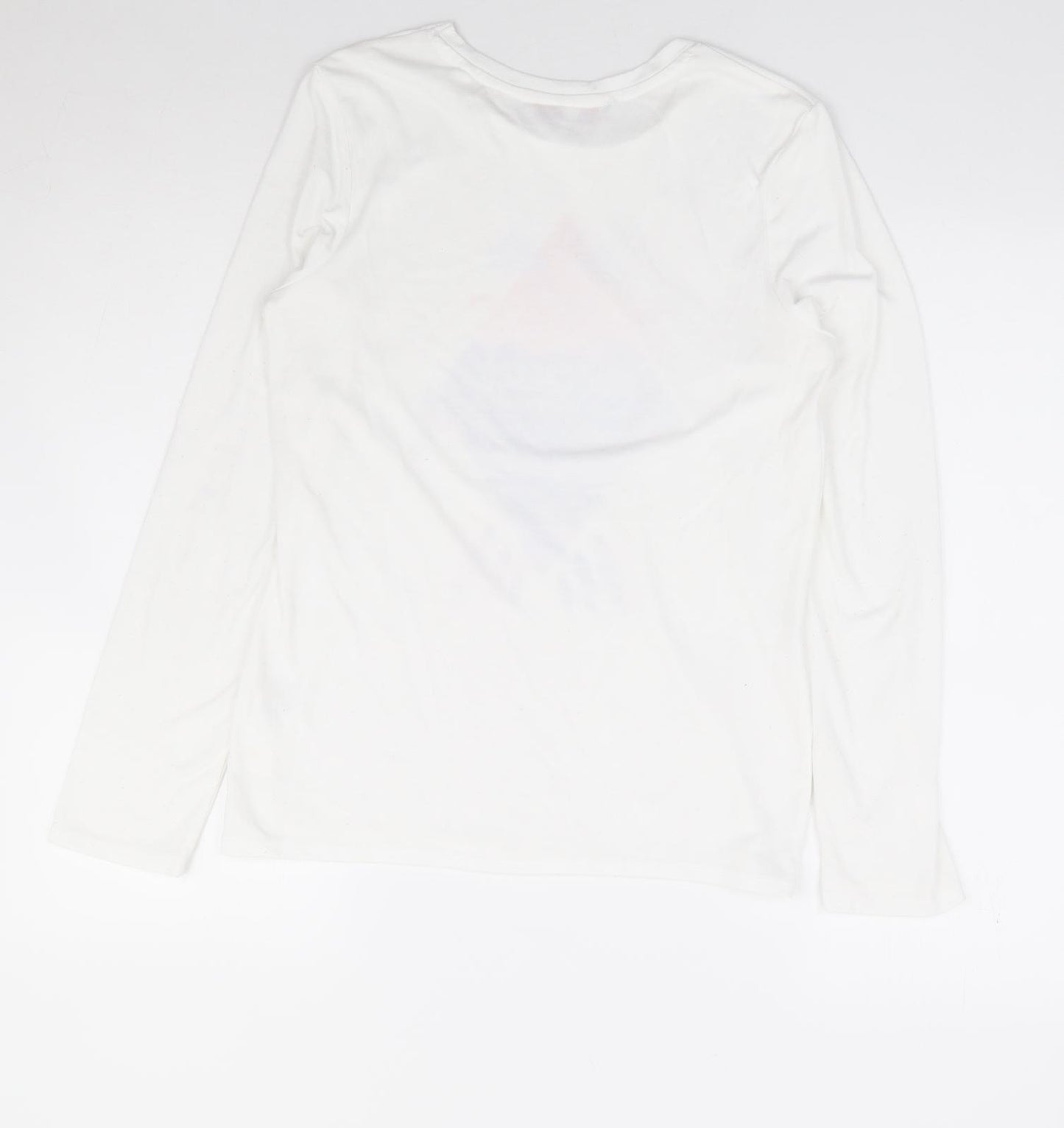 SoulCal&Co Girls White Polyester Basic T-Shirt Size 13 Years Round Neck Pullover