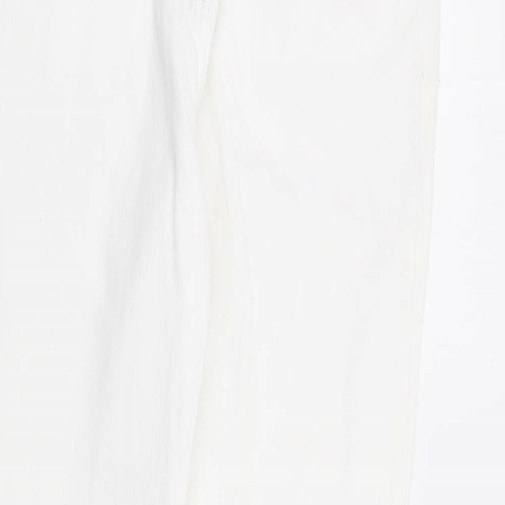 NEXT Womens White Cotton Straight Jeans Size 10 L31 in Regular Zip