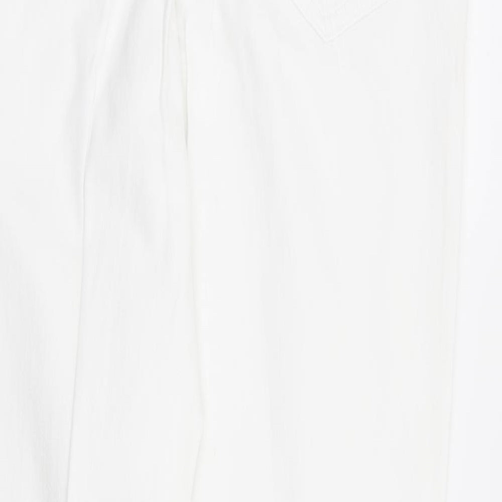 NEXT Womens White Cotton Straight Jeans Size 10 L31 in Regular Zip