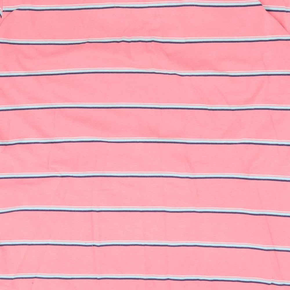 George Mens Pink Striped Cotton Polo Size XL Collared Pullover