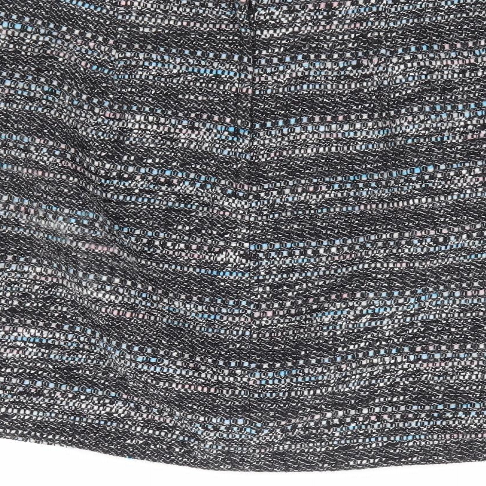 New Look Womens Multicoloured Geometric Cotton Mini Skirt Size 12 Zip