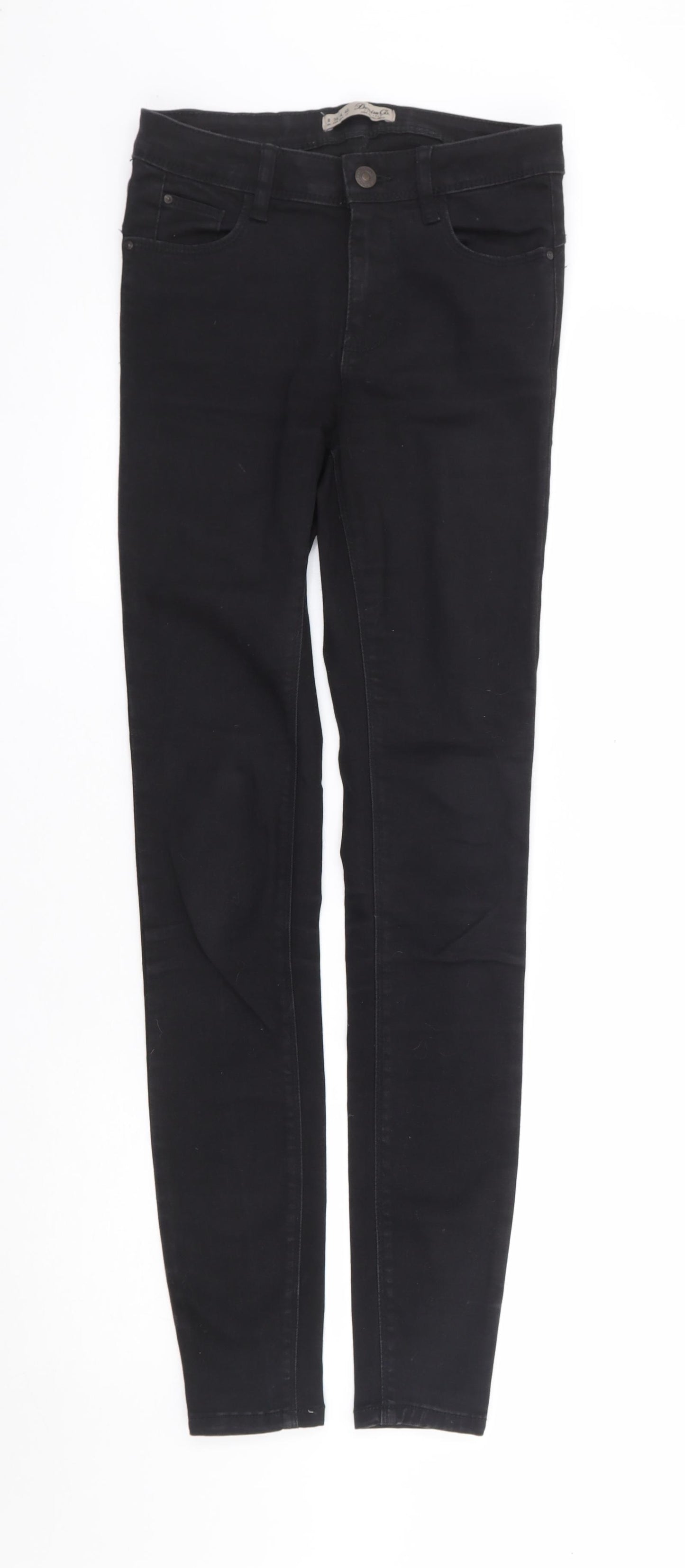 Primark Womens Black Cotton Skinny Jeans Size 8 L30 in Regular Zip