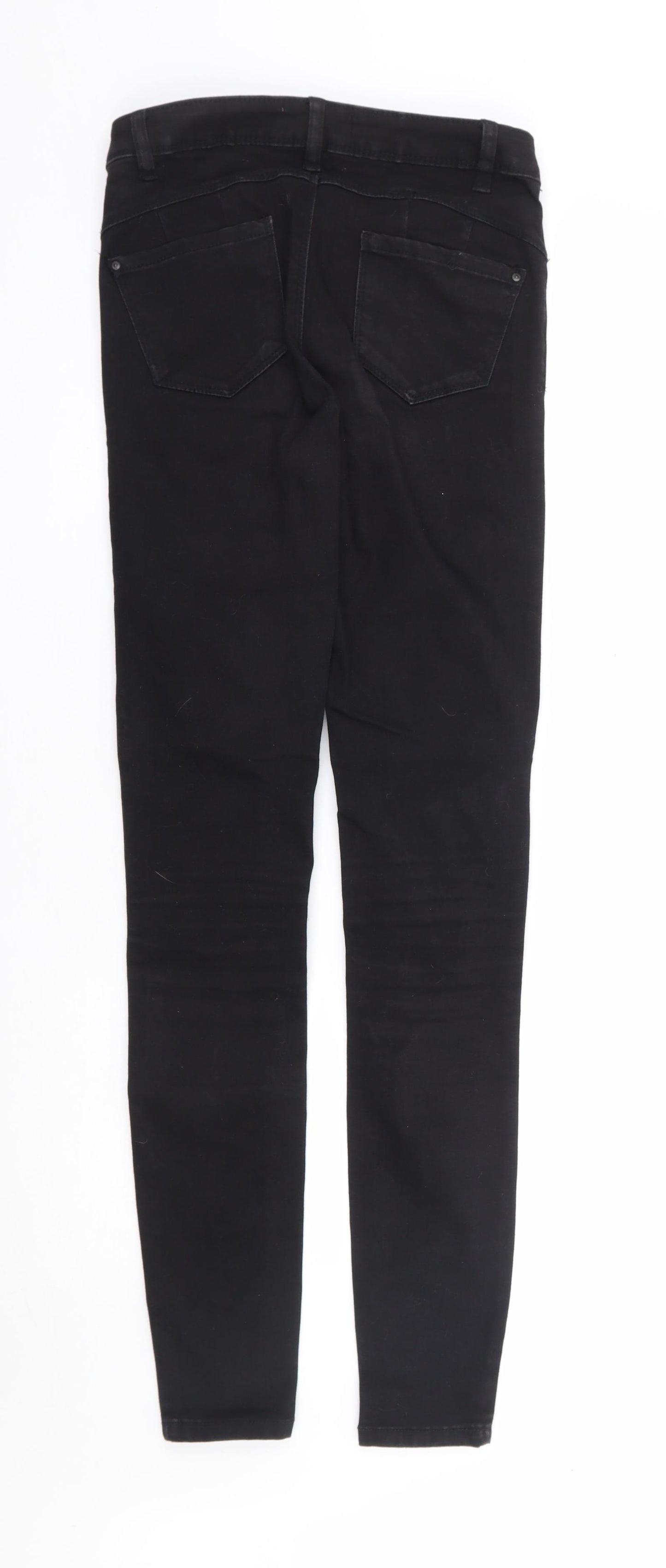 Primark Womens Black Cotton Skinny Jeans Size 8 L30 in Regular Zip
