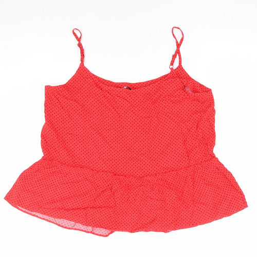George Womens Red Polka Dot Viscose Camisole Tank Size 12 Round Neck - Smock