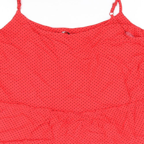 George Womens Red Polka Dot Viscose Camisole Tank Size 12 Round Neck - Smock