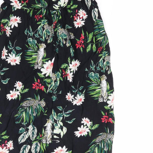 Primark Womens Multicoloured Geometric Polyester Jersey Blouse Size 8 Off the Shoulder - Leopard
