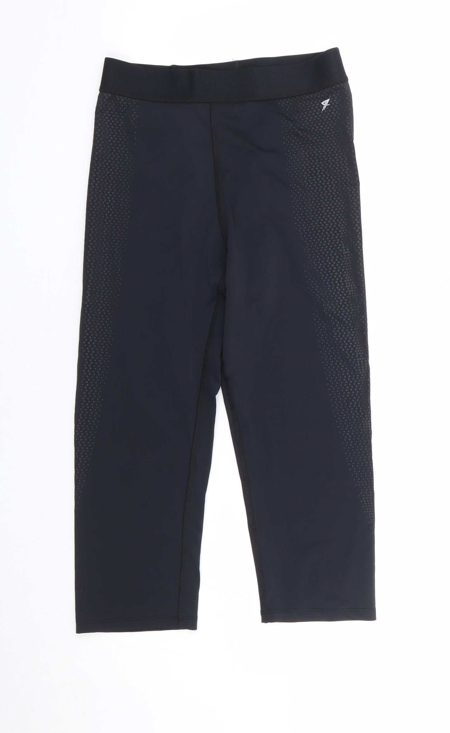 Primark Womens Black Polyamide Cropped Leggings Size 10 L19 in Regular