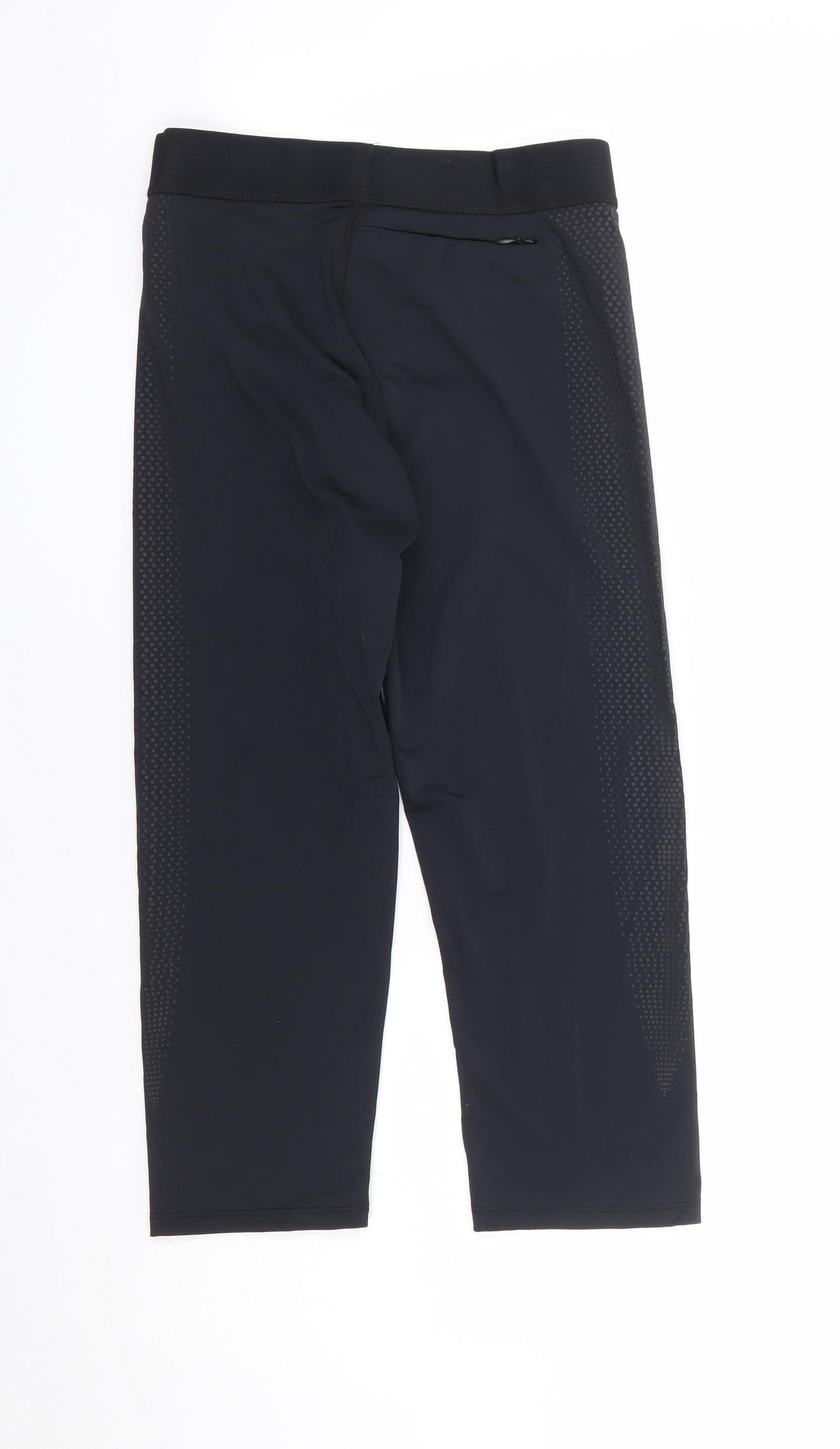 Primark Womens Black Polyamide Cropped Leggings Size 10 L19 in Regular