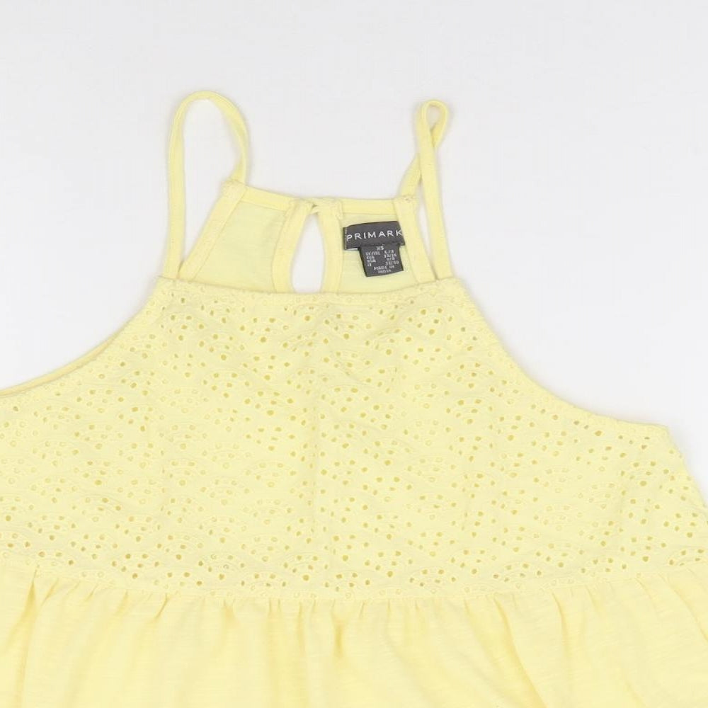 Primark Womens Yellow Polyester Camisole Tank Size 6 Square Neck