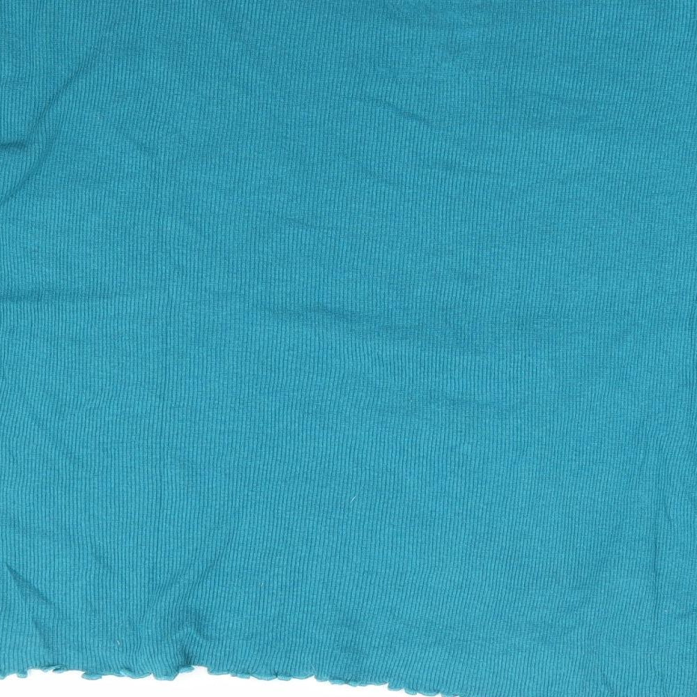 Primark Womens Green Cotton Cropped T-Shirt Size 12 Round Neck - To All the Boys I've Loved Before