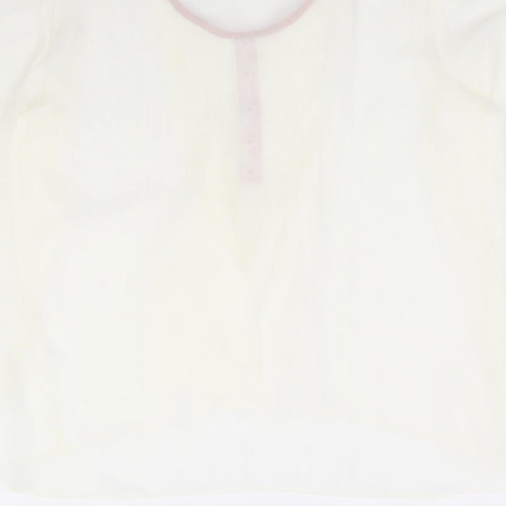 Peacocks Womens Ivory Polyester Jersey Blouse Size 12 Round Neck