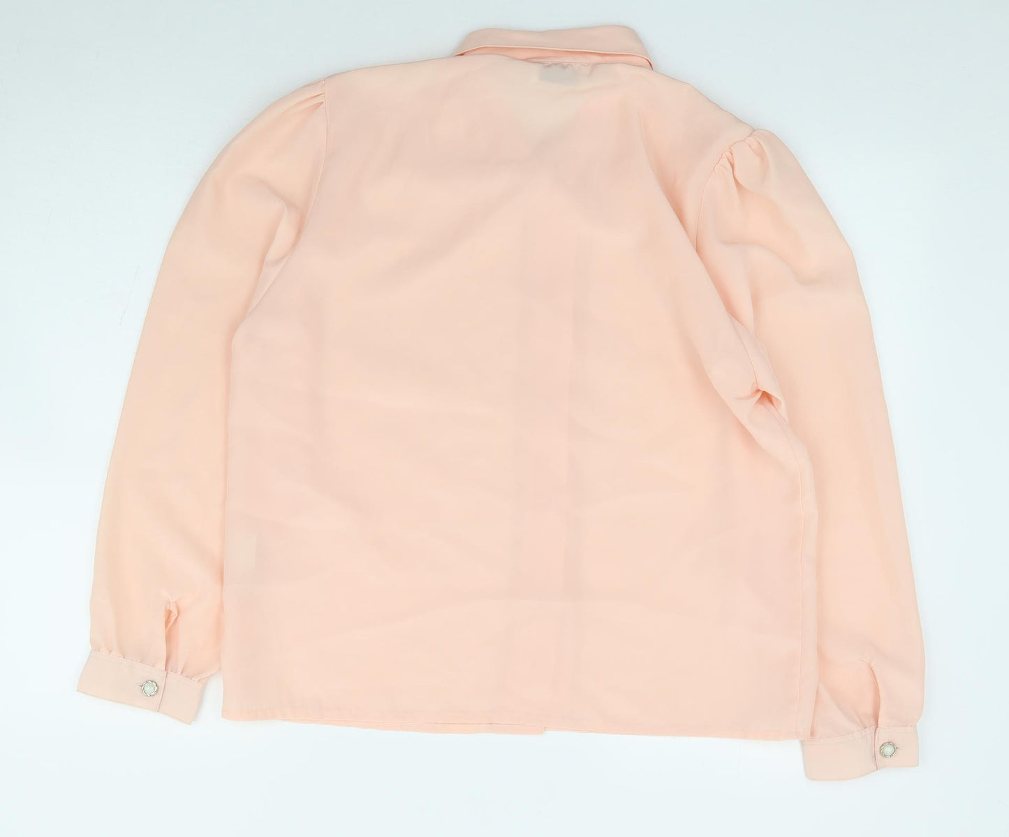 Afibel Womens Pink Polyester Jersey Blouse Size 14 Collared