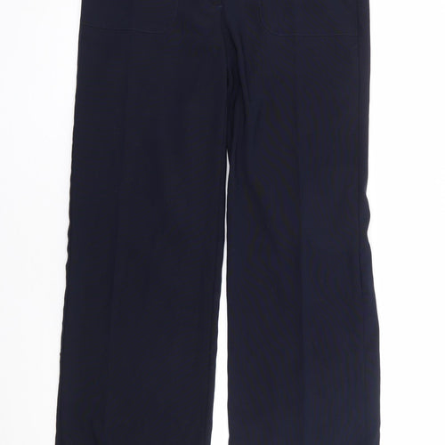 Alessa W Collection Womens Blue Polyester Trousers Size 12 L31 in Regular Zip
