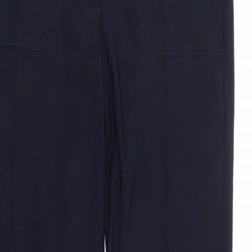 Alessa W Collection Womens Blue Polyester Trousers Size 12 L31 in Regular Zip