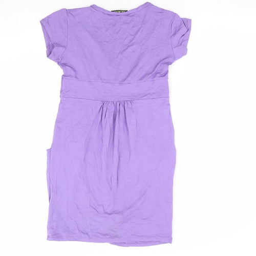 Klass Womens Purple Viscose Tunic T-Shirt Size S V-Neck